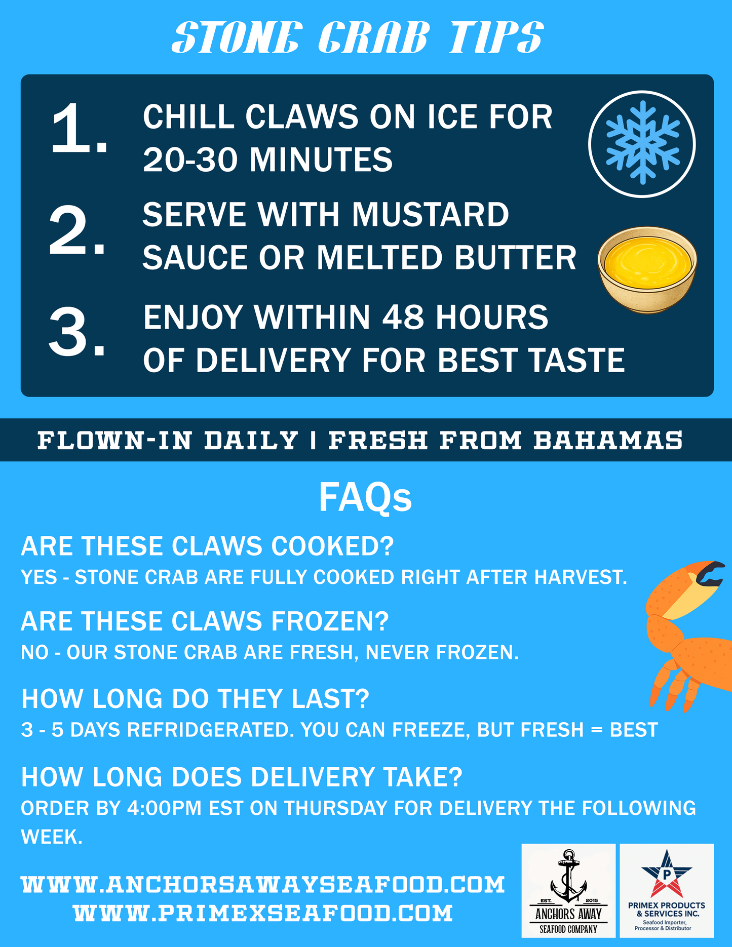 Fresh Bahamian Stone Crab